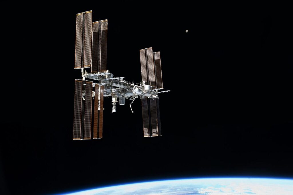 A space station in orbit