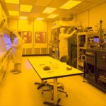 Engineers inside a modern semiconductor fabrication plant in New York